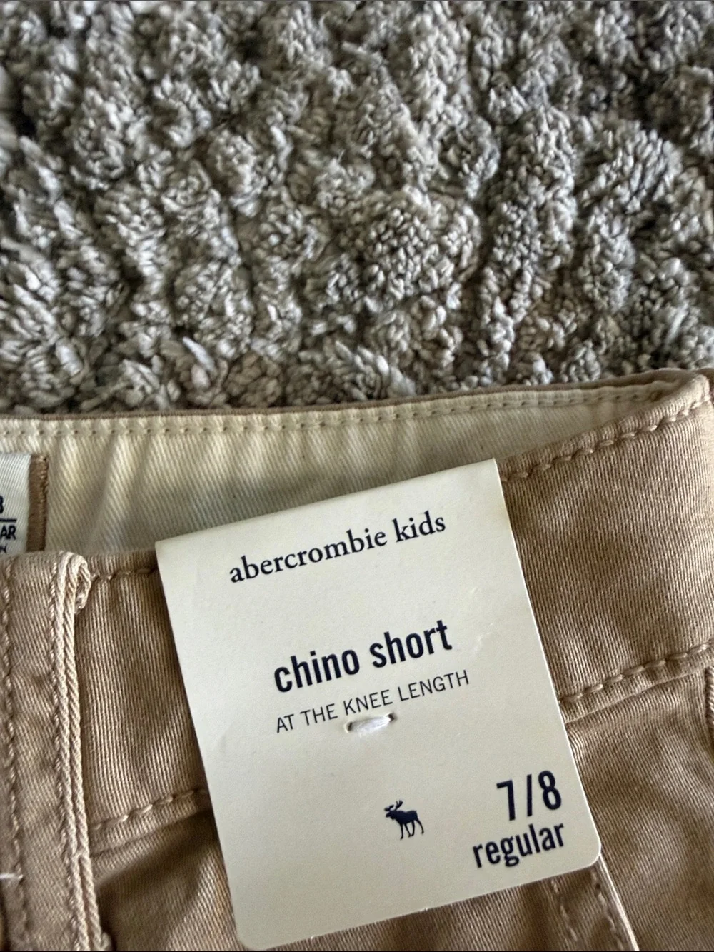 abercrombie kids khaki flat front chino shorts